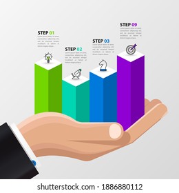 Infographic design template. Creative concept with 4 steps. Can be used for workflow layout, diagram, banner, webdesign. Vector illustration