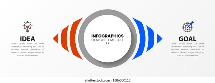 Infographic design template. Creative concept with 2 steps. Can be used for workflow layout, diagram, banner, webdesign. Vector illustration