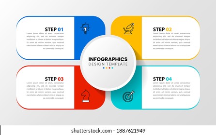 Infographic design template. Creative concept with 4 steps. Can be used for workflow layout, diagram, banner, webdesign. Vector illustration