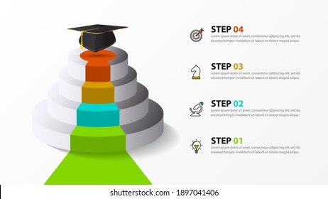 Infographic design template. Creative concept with 4 steps. Can be used for workflow layout, diagram, banner, webdesign. Vector illustration