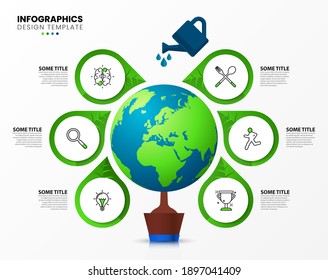 Infographic design template. Creative concept with 6 steps. Can be used for workflow layout, diagram, banner, webdesign. Vector illustration