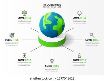 Infographic design template. Creative concept with 7 steps. Can be used for workflow layout, diagram, banner, webdesign. Vector illustration