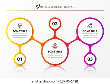 Infographic design template. Creative concept with 3 steps. Can be used for workflow layout, diagram, banner, webdesign. Vector illustration