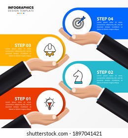 Infographic design template. Creative concept with 4 steps. Can be used for workflow layout, diagram, banner, webdesign. Vector illustration