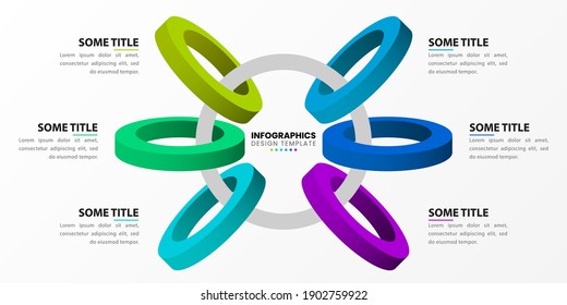 Infographic design template. Creative concept with 6 steps. Can be used for workflow layout, diagram, banner, webdesign. Vector illustration