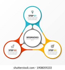 Infographic design template. Creative concept with 3 steps. Can be used for workflow layout, diagram, banner, webdesign. Vector illustration