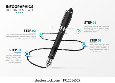 Infographic design template. Creative concept with 4 steps. Can be used for workflow layout, diagram, banner, webdesign. Vector illustration