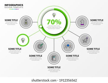 Infographic design template. Creative concept with 7 steps. Can be used for workflow layout, diagram, banner, webdesign. Vector illustration