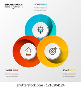 Infographic design template. Creative concept with 3 steps. Can be used for workflow layout, diagram, banner, webdesign. Vector illustration