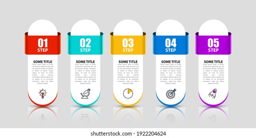Infographic design template. Creative concept with 5 steps. Can be used for workflow layout, diagram, banner, webdesign. Vector illustration