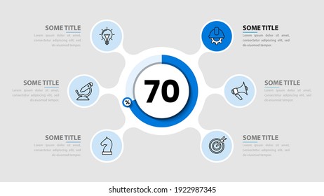 Infographic design template. Creative concept with 6 steps. Can be used for workflow layout, diagram, banner, webdesign. Vector illustration
