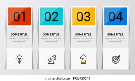 Infographic design template. Creative concept with 4 steps. Can be used for workflow layout, diagram, banner, webdesign. Vector illustration