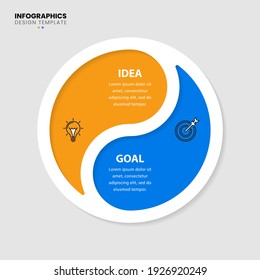 Plantilla de diseño infográfico. Concepto creativo con 2 pasos. Se puede utilizar para diseño de flujo de trabajo, diagrama, banner, diseño web. Ilustración del vector