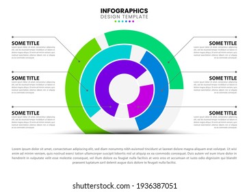 Infographic design template. Creative concept with 6 steps. Can be used for workflow layout, diagram, banner, webdesign. Vector illustration.