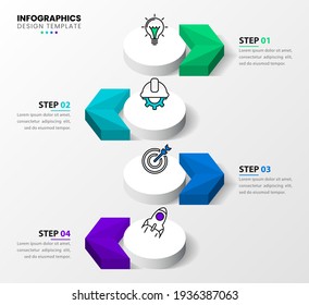 Infographic design template. Creative concept with 4 steps. Can be used for workflow layout, diagram, banner, webdesign. Vector illustration.