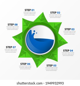 Infographic design template. Creative concept with 8 steps. Can be used for workflow layout, diagram, banner, webdesign. Vector illustration