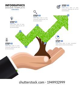 Infographic design template. Creative concept with 5 steps. Can be used for workflow layout, diagram, banner, webdesign. Vector illustration