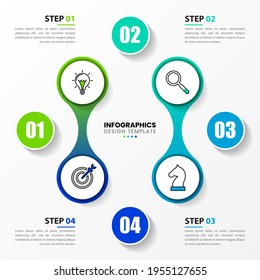Infographic design template. Creative concept with 4 steps. Can be used for workflow layout, diagram, banner, webdesign. Vector illustration