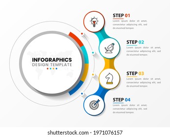 Infographic design template. Creative concept with 4 steps. Can be used for workflow layout, diagram, banner, webdesign. Vector illustration