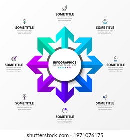 Infographic design template. Creative concept with 8 steps. Can be used for workflow layout, diagram, banner, webdesign. Vector illustration