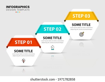 Infographic design template. Creative concept with 3 steps. Can be used for workflow layout, diagram, banner, webdesign. Vector illustration