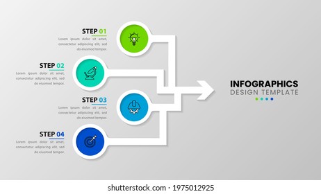 Infographic design template. Creative concept with 4 steps. Can be used for workflow layout, diagram, banner, webdesign. Vector illustration