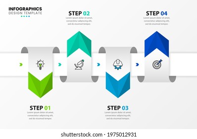 Infographic design template. Creative concept with 4 steps. Can be used for workflow layout, diagram, banner, webdesign. Vector illustration.