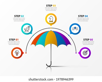 Infographic design template. Creative concept with 5 steps. Can be used for workflow layout, diagram, banner, webdesign. Vector illustration