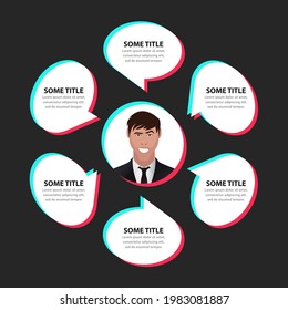 Infographic design template. Creative concept with 6 steps. Can be used for workflow layout, diagram, banner, webdesign. Vector illustration