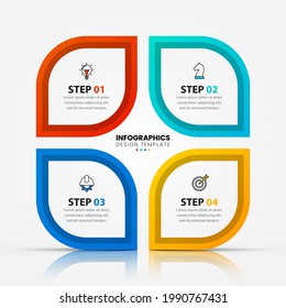 Infographic design template. Creative concept with 4 steps. Can be used for workflow layout, diagram, banner, webdesign. Vector illustration