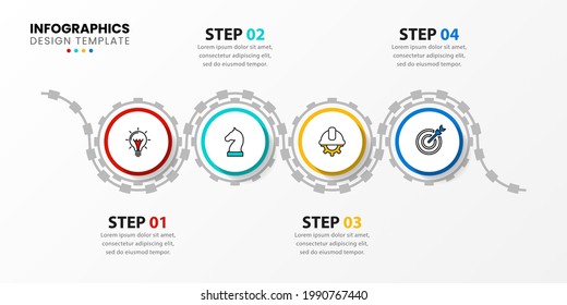 Infographic design template. Creative concept with 4 steps. Can be used for workflow layout, diagram, banner, webdesign. Vector illustration
