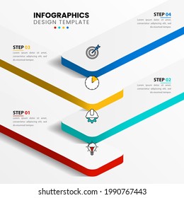 Infographic design template. Creative concept with 4 steps. Can be used for workflow layout, diagram, banner, webdesign. Vector illustration