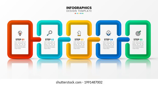 Infographic design template. Creative concept with 5 steps. Can be used for workflow layout, diagram, banner, webdesign. Vector illustration