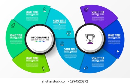 Infographic design template. Creative concept with 8 steps. Can be used for workflow layout, diagram, banner, webdesign. Vector illustration