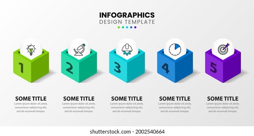 Infographic design template. Creative concept with 5 steps. Can be used for workflow layout, diagram, banner, webdesign. Vector illustration