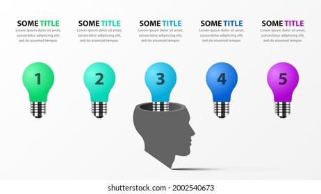 Infographic design template. Creative concept with 5 steps. Can be used for workflow layout, diagram, banner, webdesign. Vector illustration