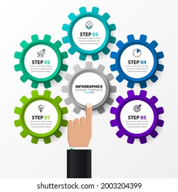 Infographic design template. Creative concept with 5 steps. Can be used for workflow layout, diagram, banner, webdesign. Vector illustration