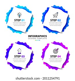 Infographic design template. Creative concept with 4 steps. Can be used for workflow layout, diagram, banner, webdesign. Vector illustration