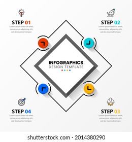 Infographic design template. Creative concept with 4 steps. Can be used for workflow layout, diagram, banner, webdesign. Vector illustration