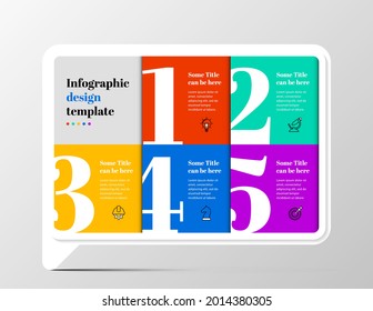 Infographic design template. Creative concept with 5 steps. Can be used for workflow layout, diagram, banner, webdesign. Vector illustration