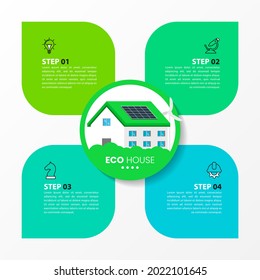 Plantilla de diseño infográfico. Concepto creativo con 4 pasos. Se puede utilizar para diseño de flujo de trabajo, diagrama, banner, diseño web. Ilustración del vector