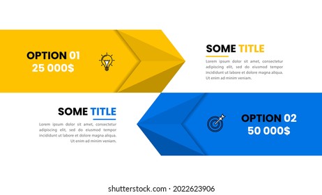 Infographic design template. Creative concept with 2 steps. Can be used for workflow layout, diagram, banner, webdesign. Vector illustration