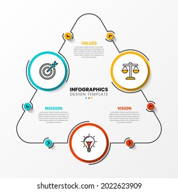 Infographic design template. Creative concept with 3 steps. Can be used for workflow layout, diagram, banner, webdesign. Vector illustration