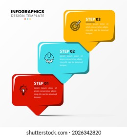 Infographic design template. Creative concept with 3 steps. Can be used for workflow layout, diagram, banner, webdesign. Vector illustration