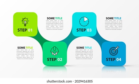 Infographic Design Template. Creative Concept With 4 Steps. Can Be Used For Workflow Layout, Diagram, Banner, Webdesign. Vector Illustration