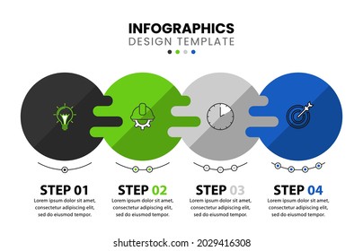 Infographic design template. Creative concept with 4 steps. Can be used for workflow layout, diagram, banner, webdesign. Vector illustration