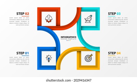 Infographic design template. Creative concept with 4 steps. Can be used for workflow layout, diagram, banner, webdesign. Vector illustration