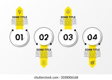 Plantilla de diseño infográfico. Concepto creativo con 4 pasos. Se puede utilizar para diseño de flujo de trabajo, diagrama, banner, diseño web. Ilustración vectorial.