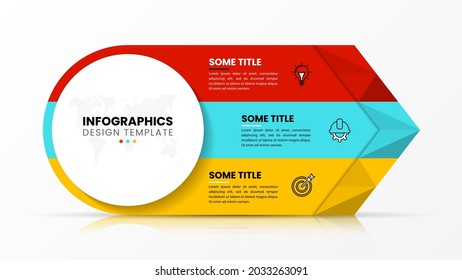 Infographic design template. Creative concept with 3 steps. Can be used for workflow layout, diagram, banner, webdesign. Vector illustration