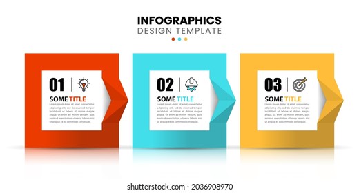 Infographic design template. Creative concept with 3 steps. Can be used for workflow layout, diagram, banner, webdesign. Vector illustration